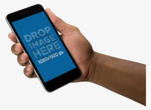 Black Iphone 6 In Angled Position Over A Solid Backdrop - Hands Smartphone Transparent Background