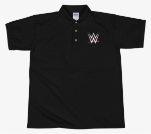 Wwe Logo Embroidered Polo Shirt - Black T Shirt Jpg