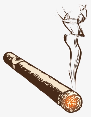 Cigarette Smoke Burning Handmade - Cigar Png
