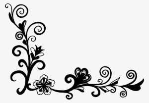 18 Flower Corner Vector - Corner Design Clipart Black And White