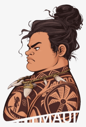 Serious Hair Bun [moana] By Skydrathik - Maui Moana Fanart