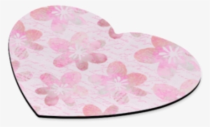Watercolor Flower Pattern Heart Shaped Mousepad Watercolor - Heart