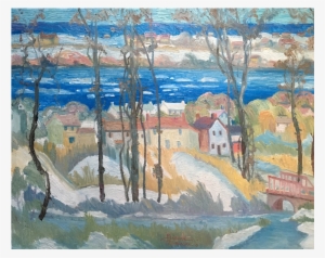 Old River Village On The Delaware - Painting