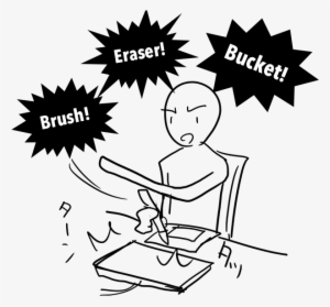 Select Brush Tool With B Key Select Eraser Tool With