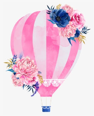 Wedding Invitation Hot Air Balloon Clip Art - Watercolor Hot Air Balloon Png