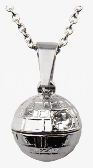Womens Stainless Steel 3d Death Star Necklace