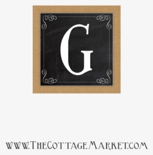 Photo Thecottagemarket Burlapampchalkboard Letter G - Number