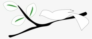 Blue Bird On A Tree Branch Black White Line Art 555px - Branch