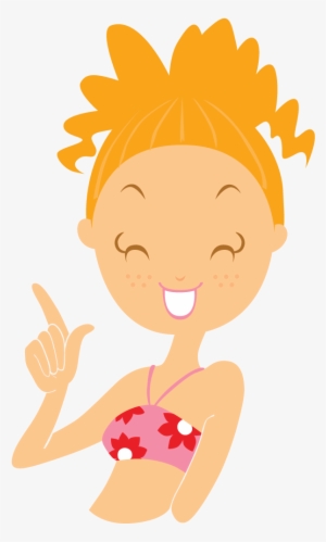 Beach Girl Finger Icon - Happy Girl Icon