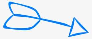 Arrow, Feather, Blue, Handdrawn, Doodle - Blue Doodle Arrow Png