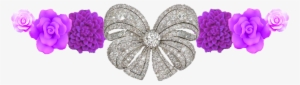 Purple By Writerfairy On Deviantart - Flores Con Diamantes Png