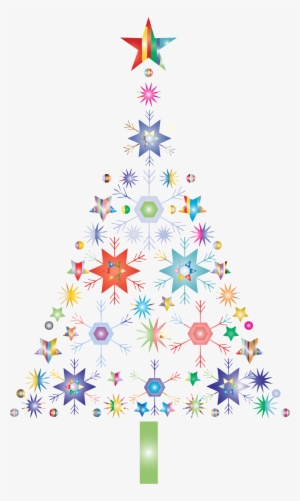 Abstract Snowflake Christmas Tree Png Image Stock - Christmas With No Background