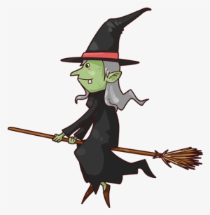 Witch14 - Cartoon Witch On A Broom - 631x616 PNG Download - PNGkit