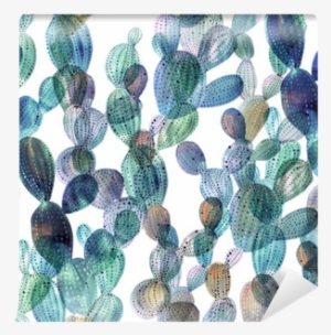 Cactus Pattern In Watercolor Style - Aguarela Cactus