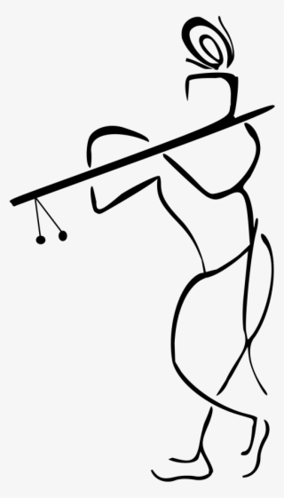 Graphic Free Janmashtami Bansuri Radha Computer Icons - Black And White Krishna