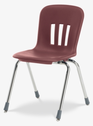 Metaphor Series 4-leg Stack Chair - Metaphor Series Classroom Chair, 18 Seat Height, Wine/chrome,