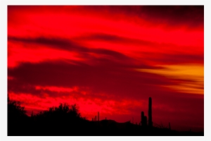 This Red Sunset Was Photographed In The Arizona Desert