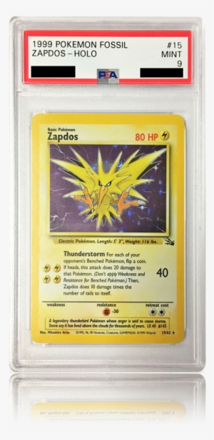 Psa 9 Zapdos 15/62 - Wizards Of The Coast Pokemon Fossil Rare Holo Zapdos