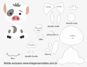 Resultado De Imagem Para Pua Png - Molde Do Porquinho Da Moana Em Feltro