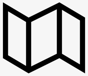 Map Folded Paper Of Three Parts Outline Comments - Map Icon Free