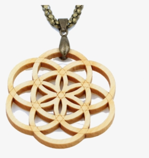 "seed Of Life" Necklace Classic Wood Stone Pine - Seed