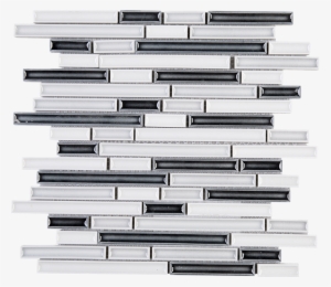 Ash Random Brick Pattern White And Grey Ceramic Mesh - Wood