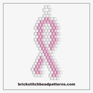 Click For A Larger Image Of The Small Pink Ribbon Brick - Brick Stitch