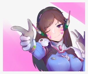 Overwatch Pink Mammal Anime Cartoon Purple Vertebrate - D.va
