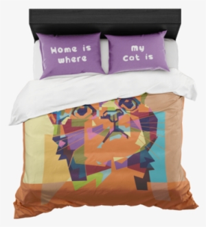 Abstract Cat Duvet Cover With Pillow Covers From Daily - Bedding