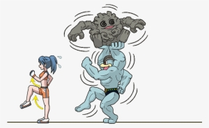 Machamp Graveler Pokemon Battle Girl Npc Trainer カイリキー - Cartoon
