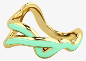 Thread Baby Green & Gold Ring Love And Cherish The - 1986 - 1986 Wiggle Wiggle Thread Baby Green