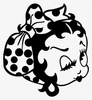 Sticker Betty Boop Avec Un Bandeau Ambiance Sticker - Black N White Betty Boop