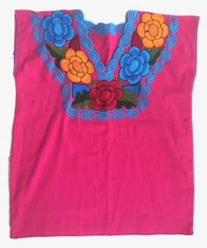 Pink Mexican Blouse With Flowers - Stitch