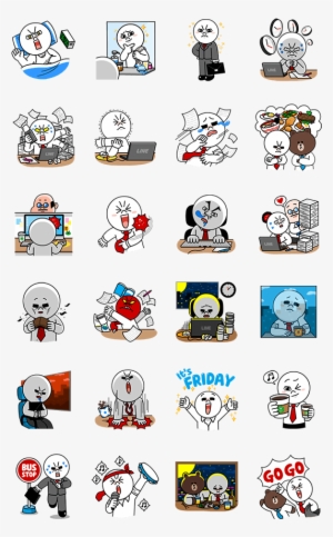 Chief Moonʹs Battle As An Office Worker - Line Sticker Moon Work