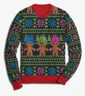 Fuzzy Hair Holiday Troll Fleece Sweatshirt - Fuzzy Hair Sweater Trolls Apparel