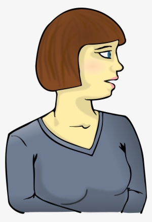 Picture Black And White Person Looking Clipart - Girl Looking Sideways Png
