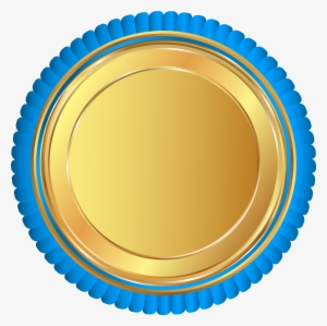 Amazing Blue Gold Seal Badge Png