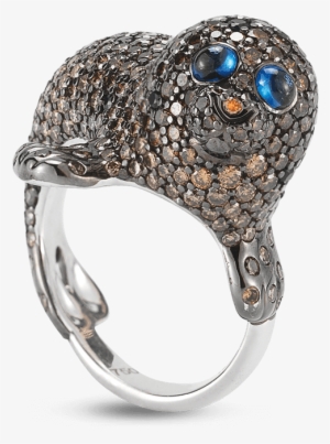 Roberto Coin Animalier 18k White Gold Seal Ring - Engagement Ring