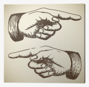 Vector Retro Vintage Pointing Hand Canvas Print • Pixers® - Don T Blame Your Behavior On Someone Else