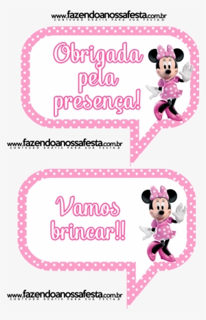 Plaquinhas Divertidas Da Minnie Rosa - Plaquinhas Para Festa Minnie Rosa
