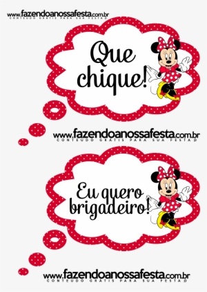 Placas De Aniversario Minnie Vermelha