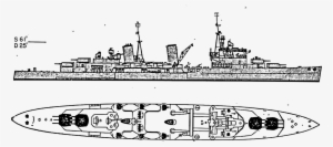 Heavy Cruiser Battleship Public Domain Drawing - Hms London