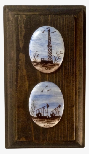 Small Painting Of Oil Well And Pump Stations Painted - Painting