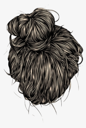 Tumblr Transparent Hipster - Caricatura De Mujer Con Chongo