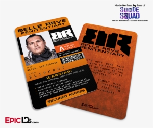 Belle Reve Penitentiary 'suicide Squad' Inmate Id Card