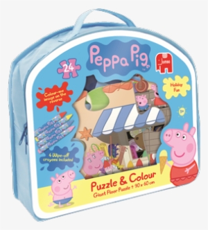 Peppa Pig Floor Puzzle & Colour - Jumbo Peppa Pig Giant And Colour Jigsaw Puzzle