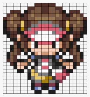 Rosa Pokemon Trainer Sprite Perler Bead Pattern / Bead - Pokemon Trainer Rosa Sprite