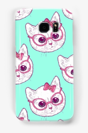Kawaii Kitty With Glasses By Uchakina - Cartoon