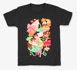 Cute Cat Sundae & Kawaii Ice Cream Kids T-shirt