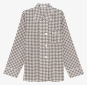 Kate Pajama Top Fog Gingham - Shirt